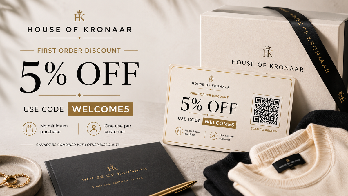 Enjoy 5% Off Your First Order at House of Kronaar